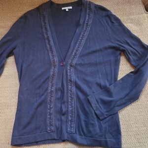 Anne Klein Dark Blue Knit Sweater, Size Small